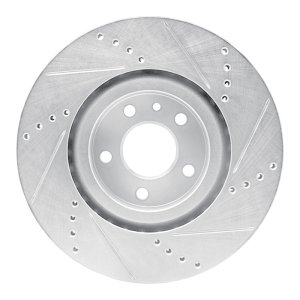 Alfa Romeo 164 Brake Rotor (1) - Front Left - DFC - Drilled & Slotted - Silver - `91-`00