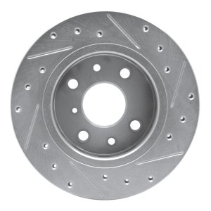 Kia Sephia Brake Rotor (1) - Front Left - DFC - Drilled & Slotted - Silver - `94-`00