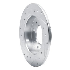 Kia Spectra Brake Rotor (1) - Rear Right - DFC - Drilled & Slotted - Silver - `04-`09