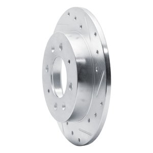 Kia Spectra Brake Rotor (1) - Rear Right - DFC - Drilled & Slotted - Silver - `04-`09