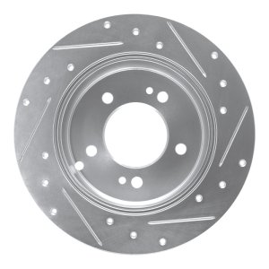 Kia Rondo Brake Rotor (1) - Rear Left - DFC - Drilled & Slotted - Silver - `07-`12