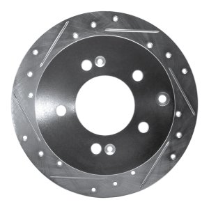 Kia Soul Brake Rotor (1) - Rear Left - DFC - Drilled & Slotted - Silver - `10-`13