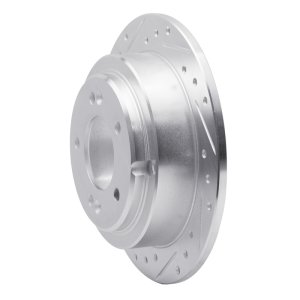 Kia Amanti Brake Rotor (1) - Rear Left - DFC - Drilled & Slotted - Silver - `04-`06