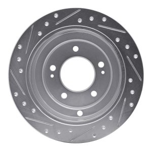 Kia Amanti Brake Rotor (1) - Rear Right - DFC - Drilled & Slotted - Silver - `04-`06