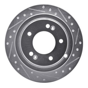 Kia Amanti Brake Rotor (1) - Rear Right - DFC - Drilled & Slotted - Silver - `04-`06