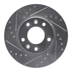 Kia Sedona Brake Rotor (1) - Front Left - DFC - Drilled & Slotted - Silver - 2002