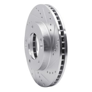 Kia Sorento Brake Rotor (1) - Front Right - DFC - Drilled & Slotted - Silver - `03-`06