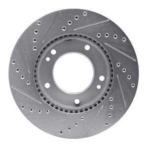 Kia Sorento Brake Rotor (1) - Front Right - DFC - Drilled & Slotted - Silver - `07-`09