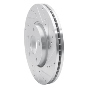 Kia Sportage Brake Rotor (1) - Front Right - DFC - Drilled & Slotted - Silver - `12-`16