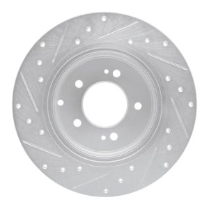 Kia Cadenza Brake Rotor (1) - Rear Right - DFC - Drilled & Slotted - Silver - `17-`19