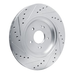 Genesis G90 Brake Rotor (1) - Rear Right - DFC - Drilled & Slotted - Silver - `19-`22 Genesis G90 Brake Rotor (1) - Rear Right - DFC - Drilled & Slotted - Silver - `19-`22