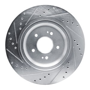 Genesis G90 Brake Rotor (1) - Rear Right - DFC - Drilled & Slotted - Silver - `19-`22 Genesis G90 Brake Rotor (1) - Rear Right - DFC - Drilled & Slotted - Silver - `19-`22