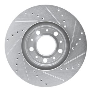 Volvo V90 Brake Rotor (1) - Front Left - DFC - Drilled & Slotted - Silver - `95-`04
