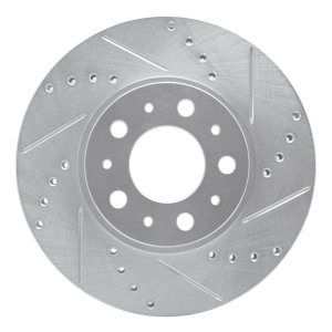 Volvo V70 Brake Rotor (1) - Front Right - DFC - Drilled & Slotted - Silver - `95-`04