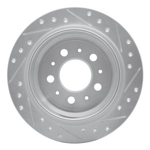 Volvo S70 Brake Rotor (1) - Rear Left - DFC - Drilled & Slotted - Silver - `98-`00