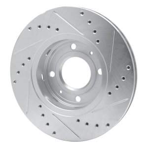 Volvo V40 Brake Rotor (1) - Front Left - DFC - Drilled & Slotted - Silver - `00-`04