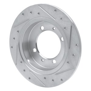 Mitsubishi Space Star Brake Rotor (1) - Rear Left - DFC - Drilled & Slotted - Silver - `00-`07