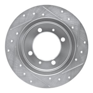 Mitsubishi Space Star Brake Rotor (1) - Rear Left - DFC - Drilled & Slotted - Silver - `00-`07
