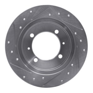 Mitsubishi Space Star Brake Rotor (1) - Rear Right - DFC - Drilled & Slotted - Silver - `00-`07