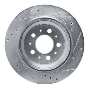 Volvo V70 Brake Rotor (1) - Rear Left - DFC - Drilled & Slotted - Silver - 2000