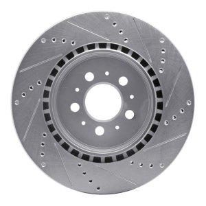 Volvo V70 Brake Rotor (1) - Rear Left - DFC - Drilled & Slotted - Silver - `04-`07