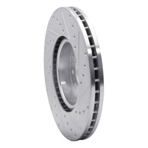 Land Rover Range Rover Evoque Brake Rotor (1) - Front Left - DFC - Drilled & Slotted - Silver - `07-`18