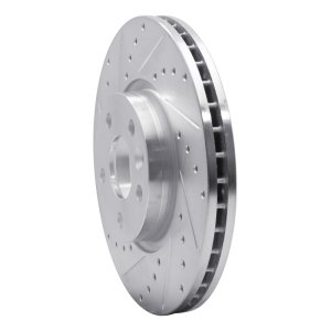 Land Rover Range Rover Evoque Brake Rotor (1) - Front Left - DFC - Drilled & Slotted - Silver - `07-`18