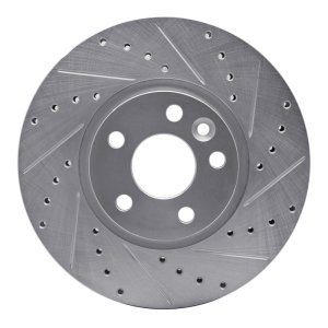 Land Rover Range Rover Evoque Brake Rotor (1) - Front Right - DFC - Drilled & Slotted - Silver - `07-`18