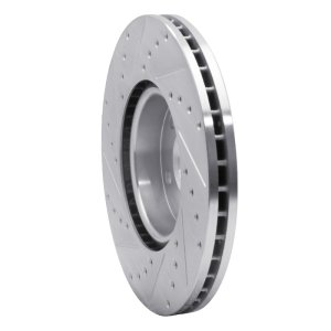 Land Rover Range Rover Evoque Brake Rotor (1) - Front Right - DFC - Drilled & Slotted - Silver - `07-`18