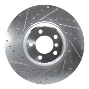 BMW Alpina B7 Brake Rotor (1) - Front Left - DFC - Drilled & Slotted - Silver - `07-`08