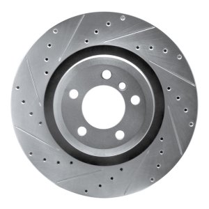 BMW Alpina B7 Brake Rotor (1) - Rear Left - DFC - Drilled & Slotted - Silver - `07-`08
