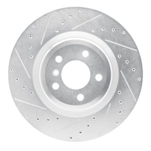 BMW Alpina B7 Brake Rotor (1) - Rear Left - DFC - Drilled & Slotted - Silver - `09-`19