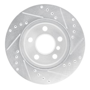 BMW i3 Brake Rotor (1) - Front Left - DFC - Drilled & Slotted - Silver - `14-`21