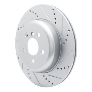 BMW iX3 Brake Rotor (1) - Rear - DFC - Drilled & Slotted - Silver - `17-`25