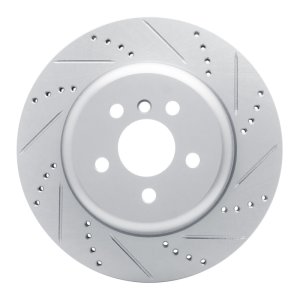 BMW iX3 Brake Rotor (1) - Rear - DFC - Drilled & Slotted - Silver - `17-`25