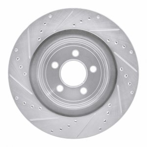 Dodge Charger Brake Rotor (1) - Rear Right - DFC - Drilled & Slotted - Silver - `06-`23