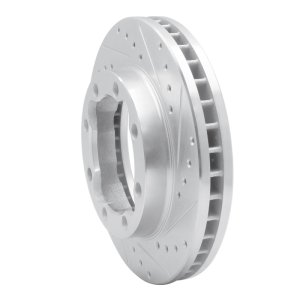 Chevrolet K3500 Brake Rotor (1) - Front Right - DFC - Drilled & Slotted - Silver - `92-`00