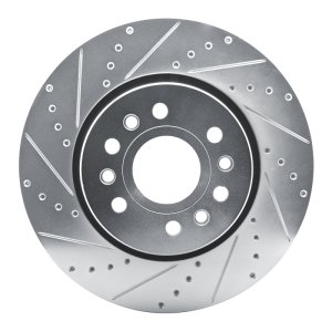 Jeep Grand Wagoneer L Brake Rotor (1) - Front Left - DFC - Drilled & Slotted - Silver - `21-`25