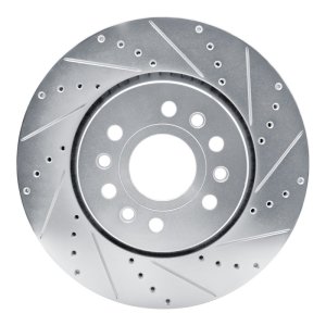 Jeep Wagoneer Brake Rotor (1) - Front Right - DFC - Drilled & Slotted - Silver - `21-`25