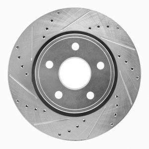Jeep Grand Cherokee Brake Rotor (1) - Front Left - DFC - Drilled & Slotted - Silver - `05-`10