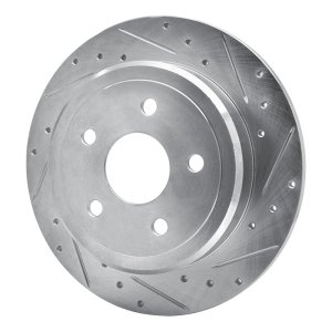 Jeep Grand Cherokee Brake Rotor (1) - Rear Right - DFC - Drilled & Slotted - Silver - `05-`10