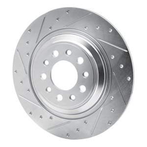 Jeep Cherokee Brake Rotor (1) - Rear Left - DFC - Drilled & Slotted - Silver - `14-`23