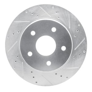 Jeep J8 Brake Rotor (1) - Front Right - DFC - Drilled & Slotted - Silver - `08-`12