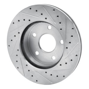 Jeep Grand Cherokee Brake Rotor (1) - Front Left - DFC - Drilled & Slotted - Silver - `99-`04
