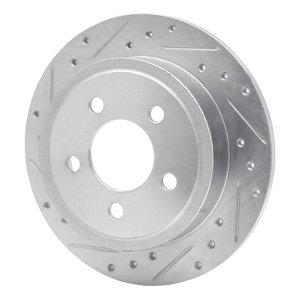 Jeep Liberty Brake Rotor (1) - Rear Left - DFC - Drilled & Slotted - Silver - `03-`07