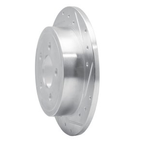 Jeep Liberty Brake Rotor (1) - Rear Right - DFC - Drilled & Slotted - Silver - `03-`07