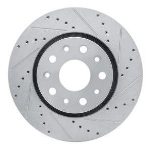 Jeep Gladiator Brake Rotor (1) - Front Right - DFC - Drilled & Slotted - Silver - `18-`25