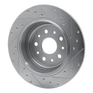 Jeep Wrangler Brake Rotor (1) - Rear Left - DFC - Drilled & Slotted - Silver - `18-`25