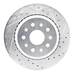 Jeep Wrangler Brake Rotor (1) - Rear Right - DFC - Drilled & Slotted - Silver - `20-`25