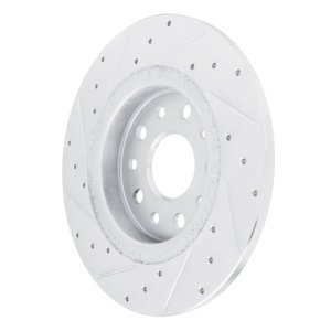 Jeep Grand Cherokee Brake Rotor (1) - Rear Right - DFC - Drilled & Slotted - Silver - `22-`25